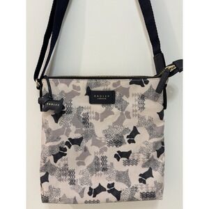 RADLEY London Data Dog Navy Blue Small Scotty Crossbody Bag Charm Zip Top Purse
